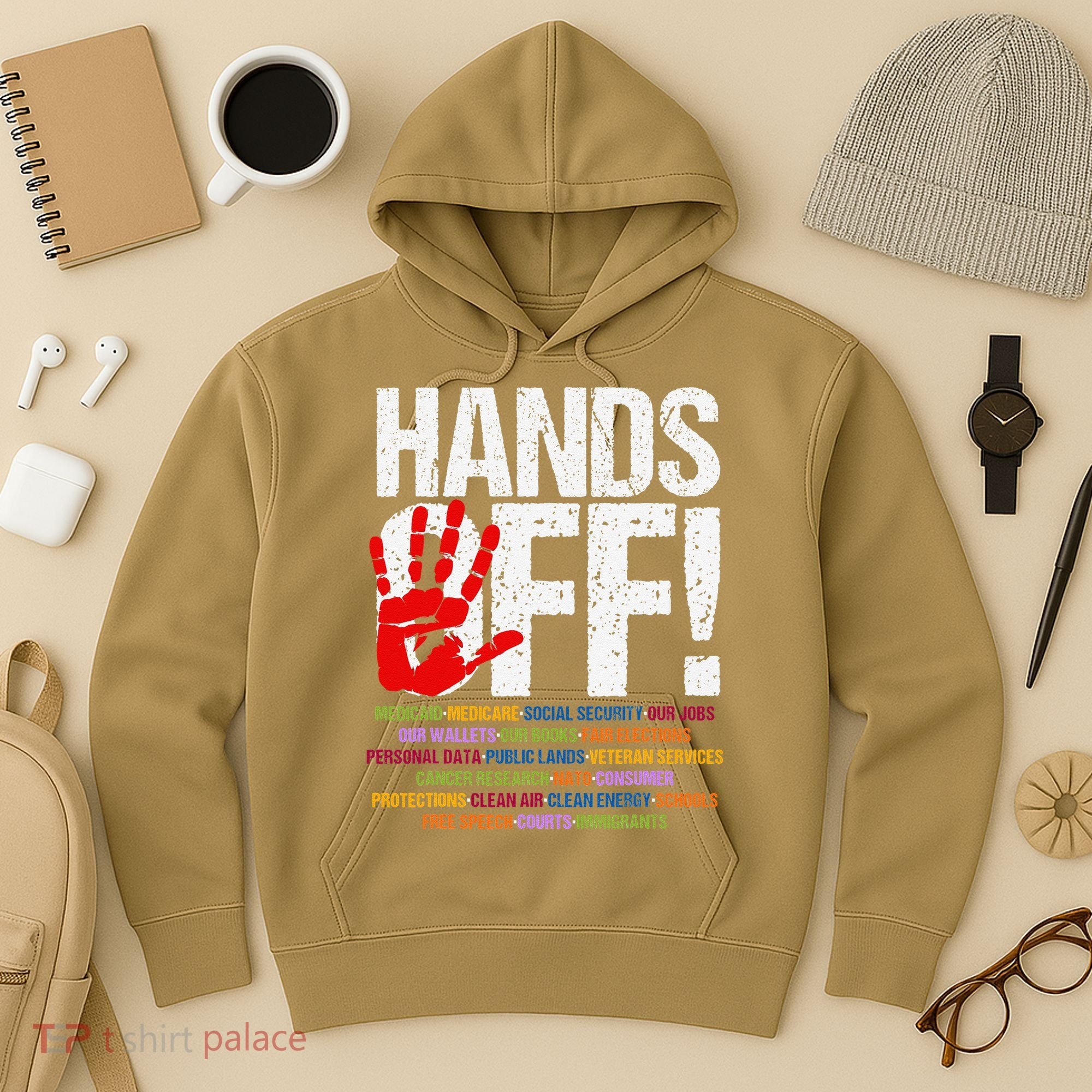 Hands Off Protest Social Security And Medicare Protest Funny Hoodie