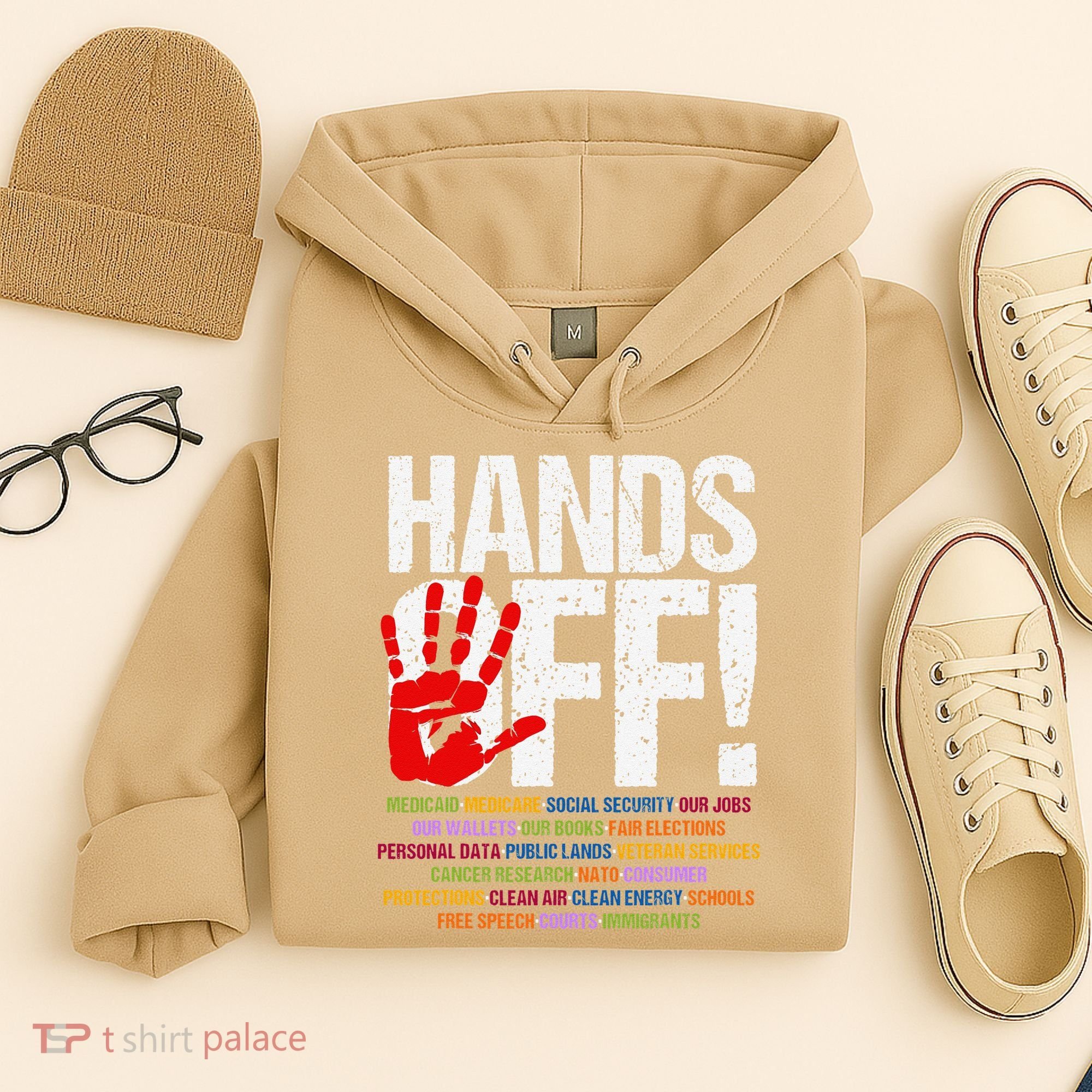 Hands Off Protest Social Security And Medicare Protest Funny Hoodie