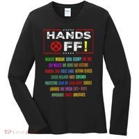 Hands Off Protest Social Security And Medicare Protest Women's Long Sleeve Shirt thumb 0