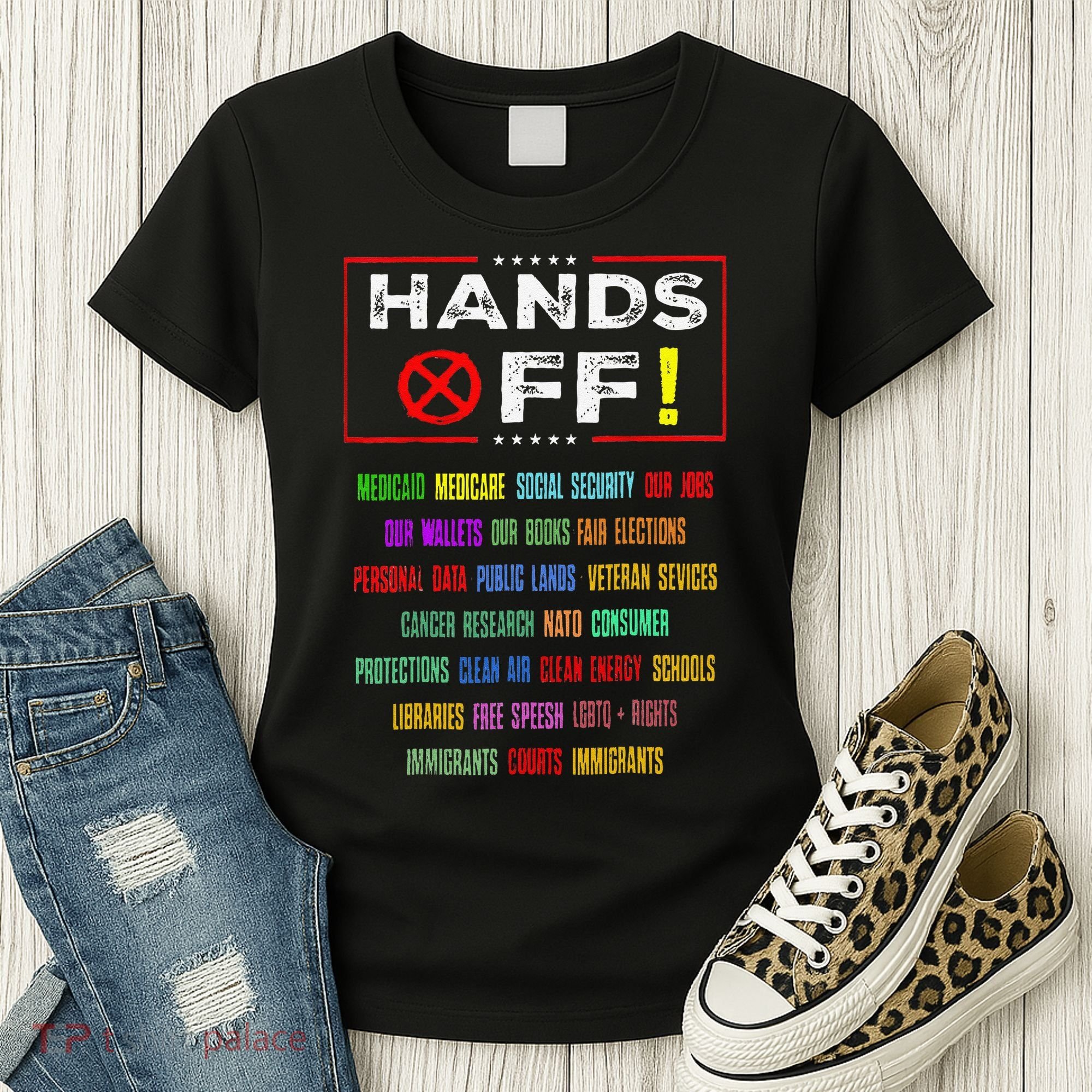 Hands Off Protest Social Security And Medicare Protest Women's T-Shirt