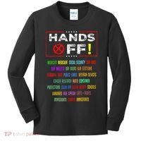 Hands Off Protest Social Security And Medicare Protest Kids Long Sleeve Shirt thumb 0