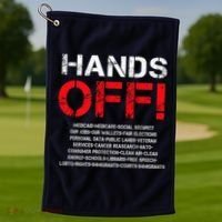 Hands Off Protest Golf Towel thumb 1