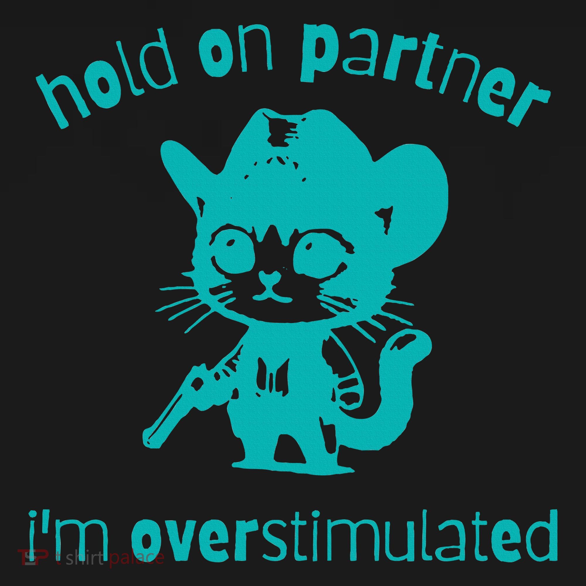 Hold On Partner IM Overstimulated Cat Sweatshirt
