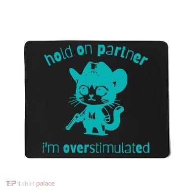 Hold On Partner IM Overstimulated Cat Mousepad