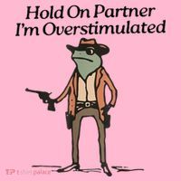 Hold On Partner IM Overstimulated Cowboy Frog Coaster thumb 2