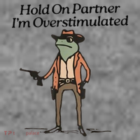 Hold On Partner IM Overstimulated Cowboy Frog Toddler Hoodie thumb 2