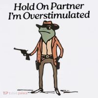 Hold On Partner IM Overstimulated Cowboy Frog Women's Hoodie thumb 2