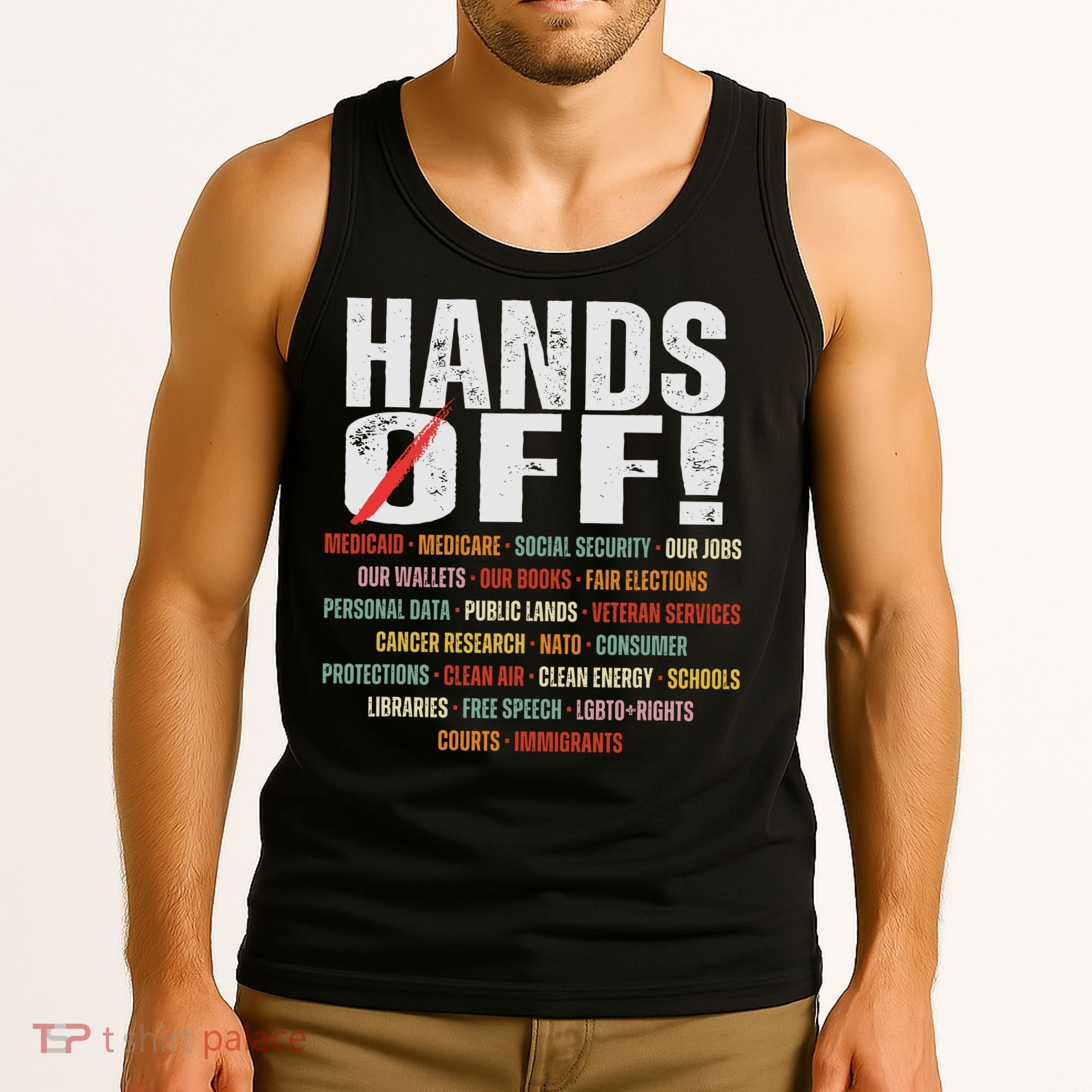 Hands Off Protest Social Security And Medicare Protest Tank Top