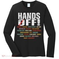 Hands Off Protest Social Security And Medicare Protest Women's Long Sleeve Shirt thumb 0