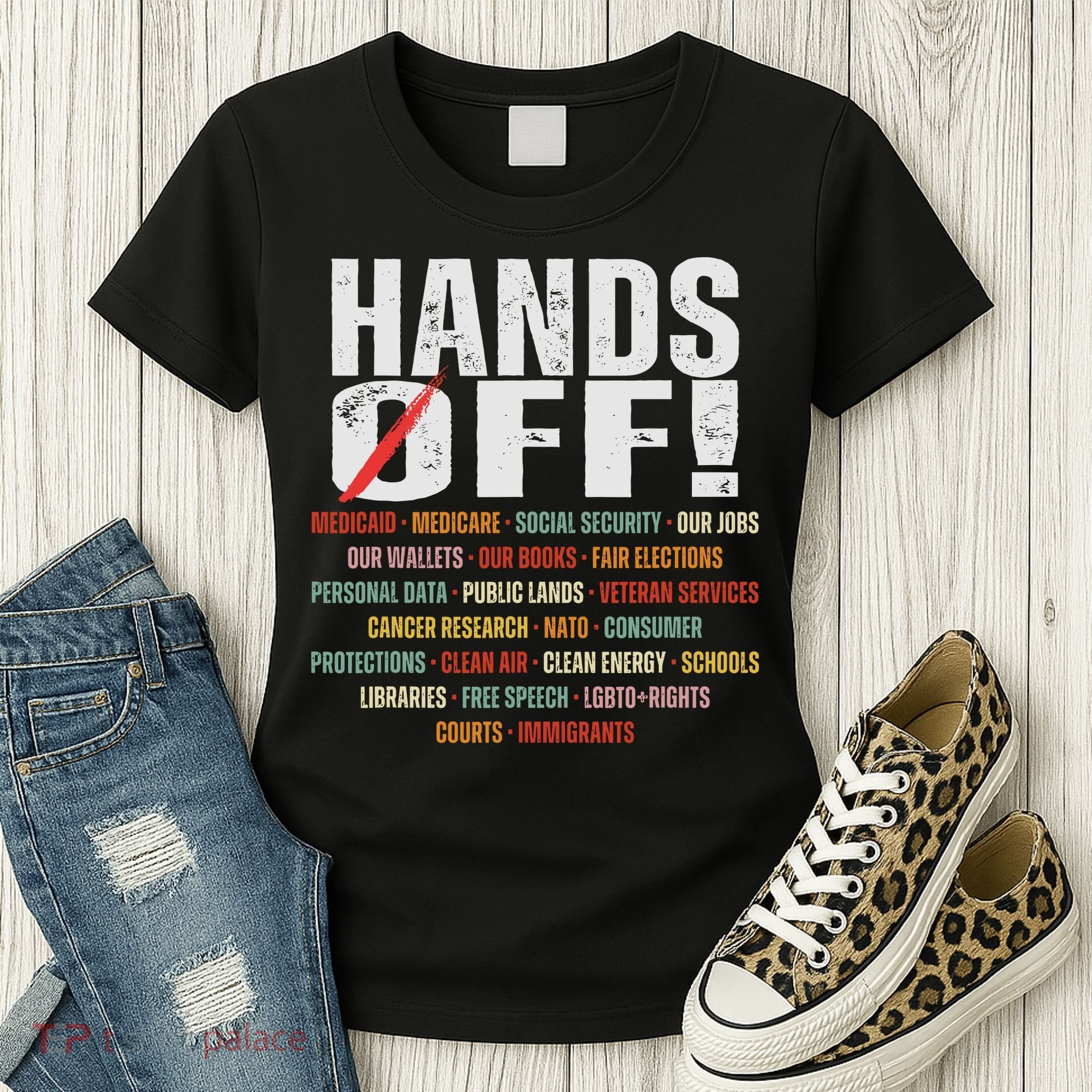 Hands Off Protest Social Security And Medicare Protest Women's T-Shirt
