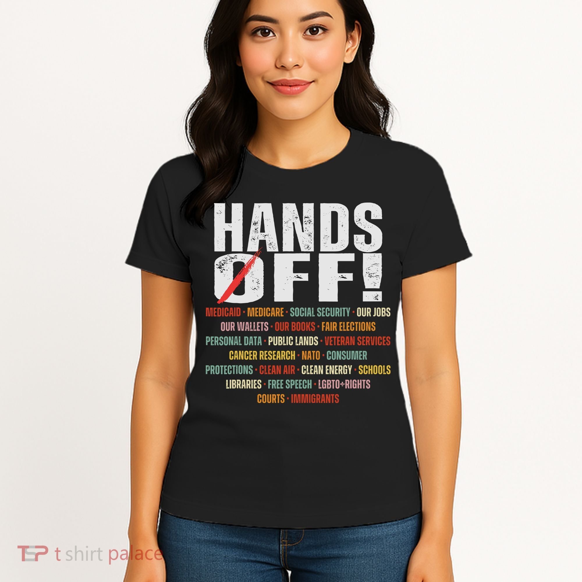 Hands Off Protest Social Security And Medicare Protest Women's T-Shirt