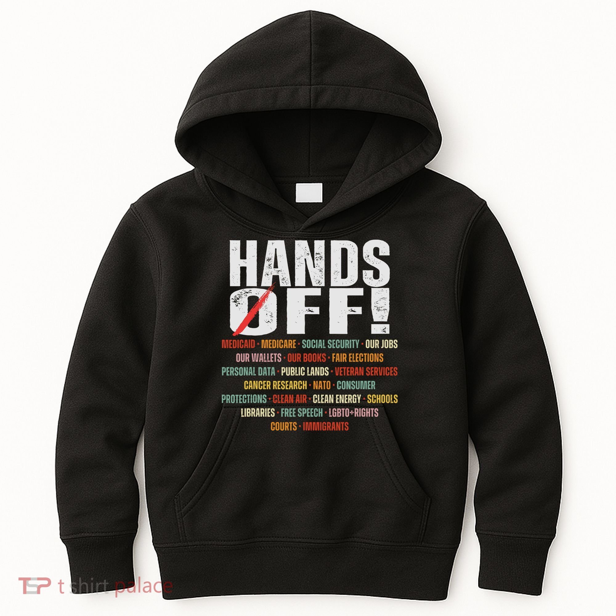 Hands Off Protest Social Security And Medicare Protest Kids Hoodie