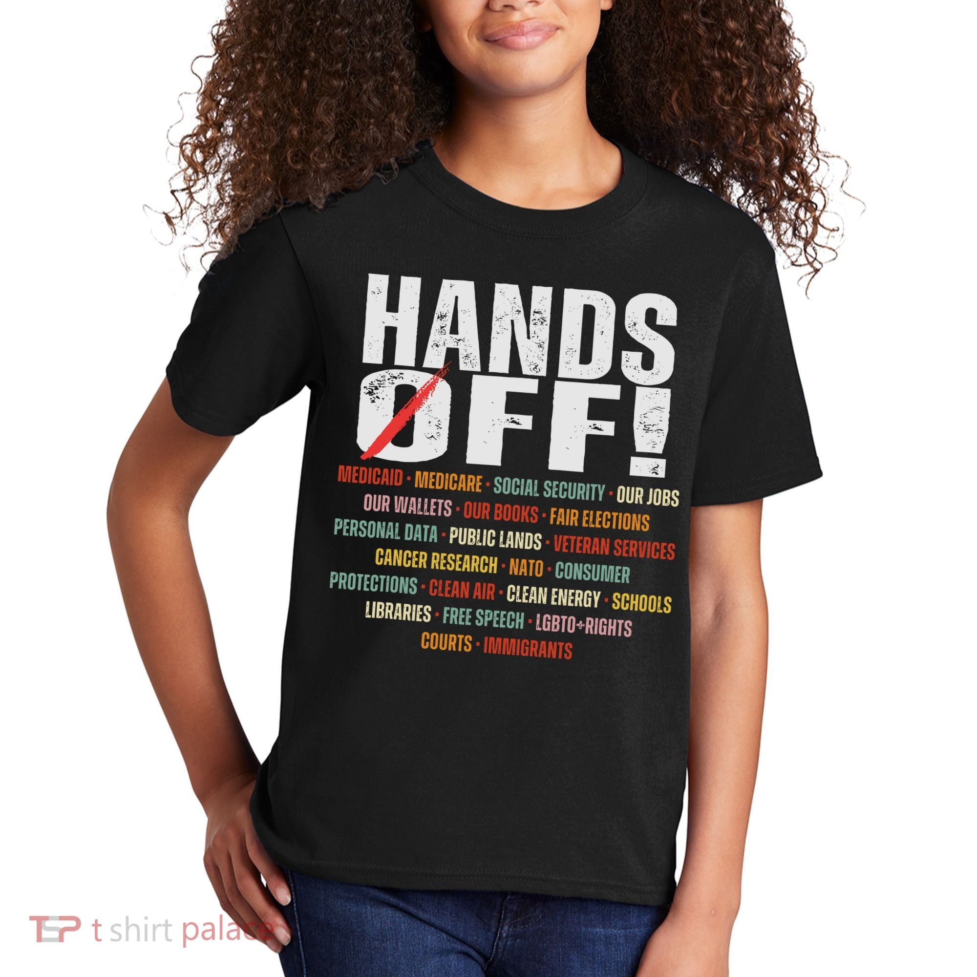 Hands Off Protest Social Security And Medicare Protest Kids T-Shirt