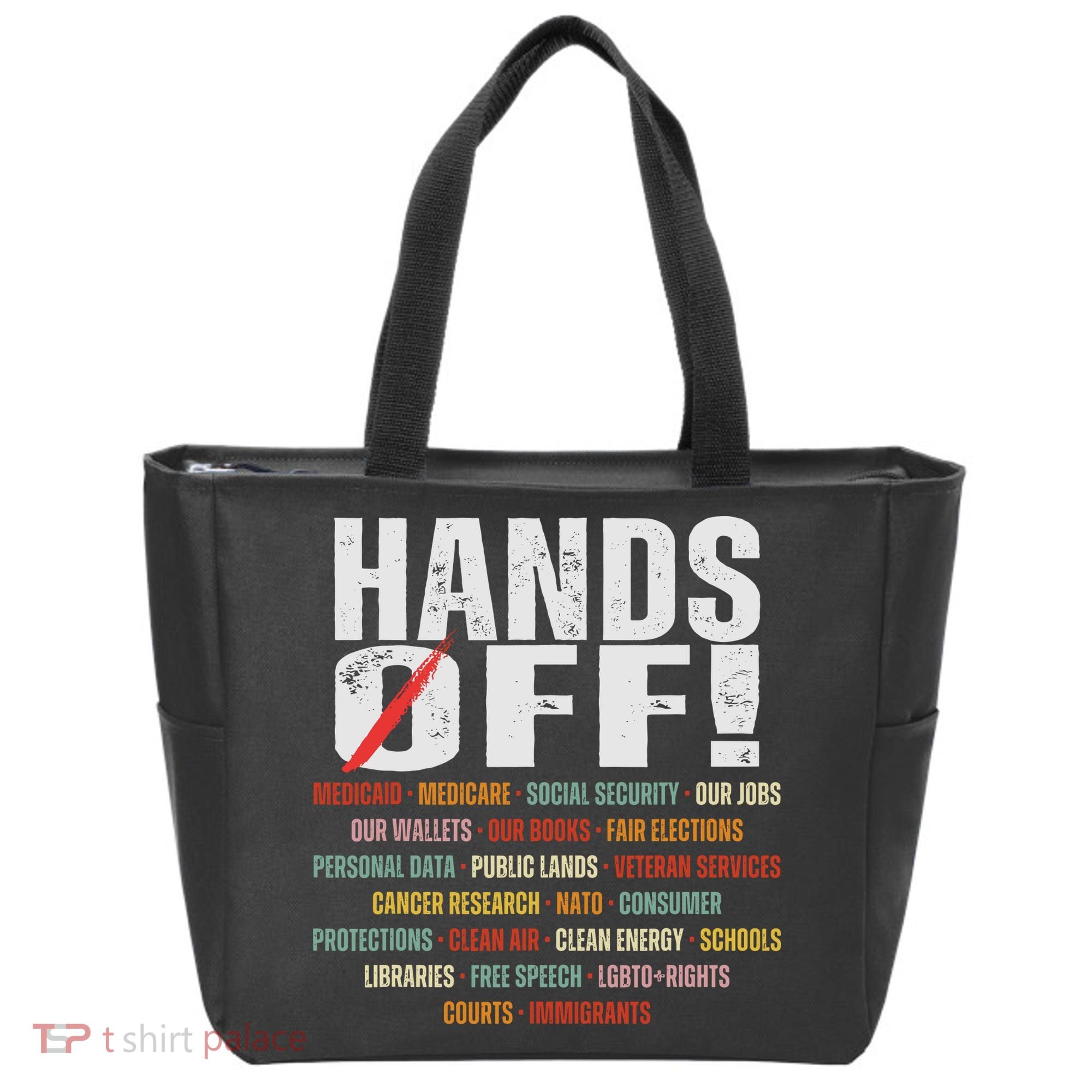 Hands Off Protest Social Security And Medicare Protest Tote Bag
