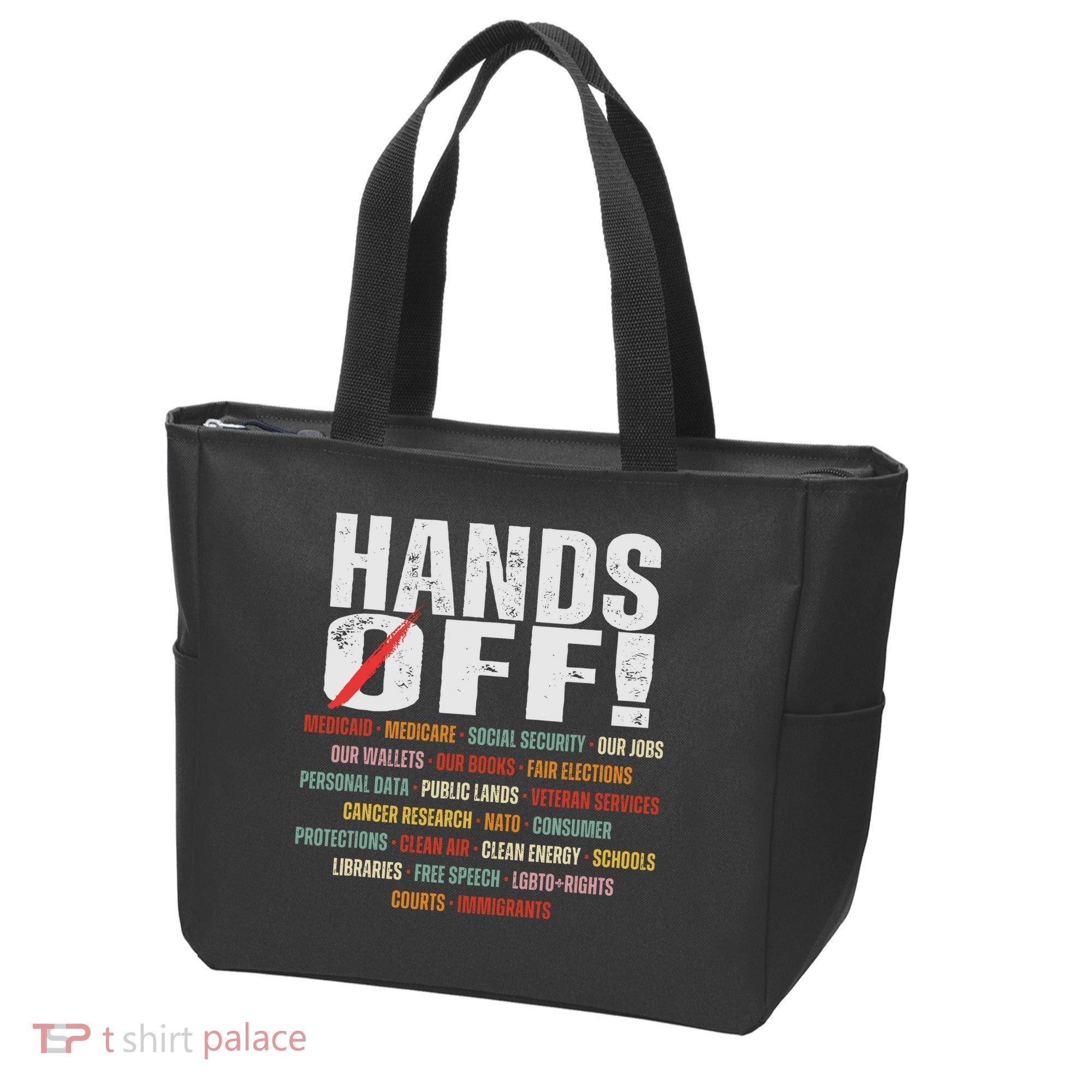 Hands Off Protest Social Security And Medicare Protest Tote Bag