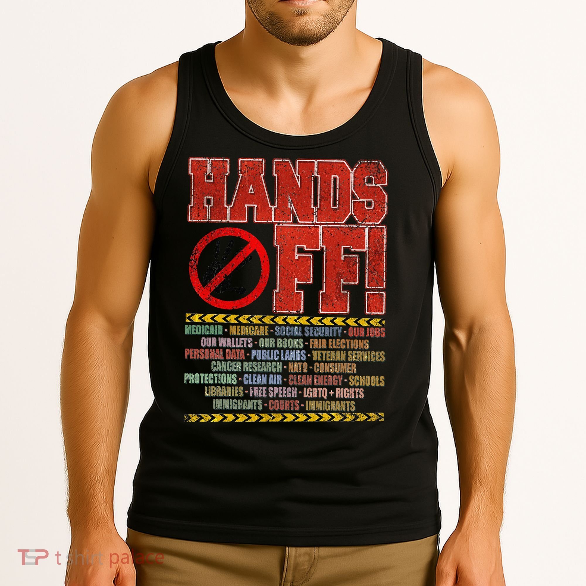 Hands Off Protest Social Security And Medicare Protest Tank Top