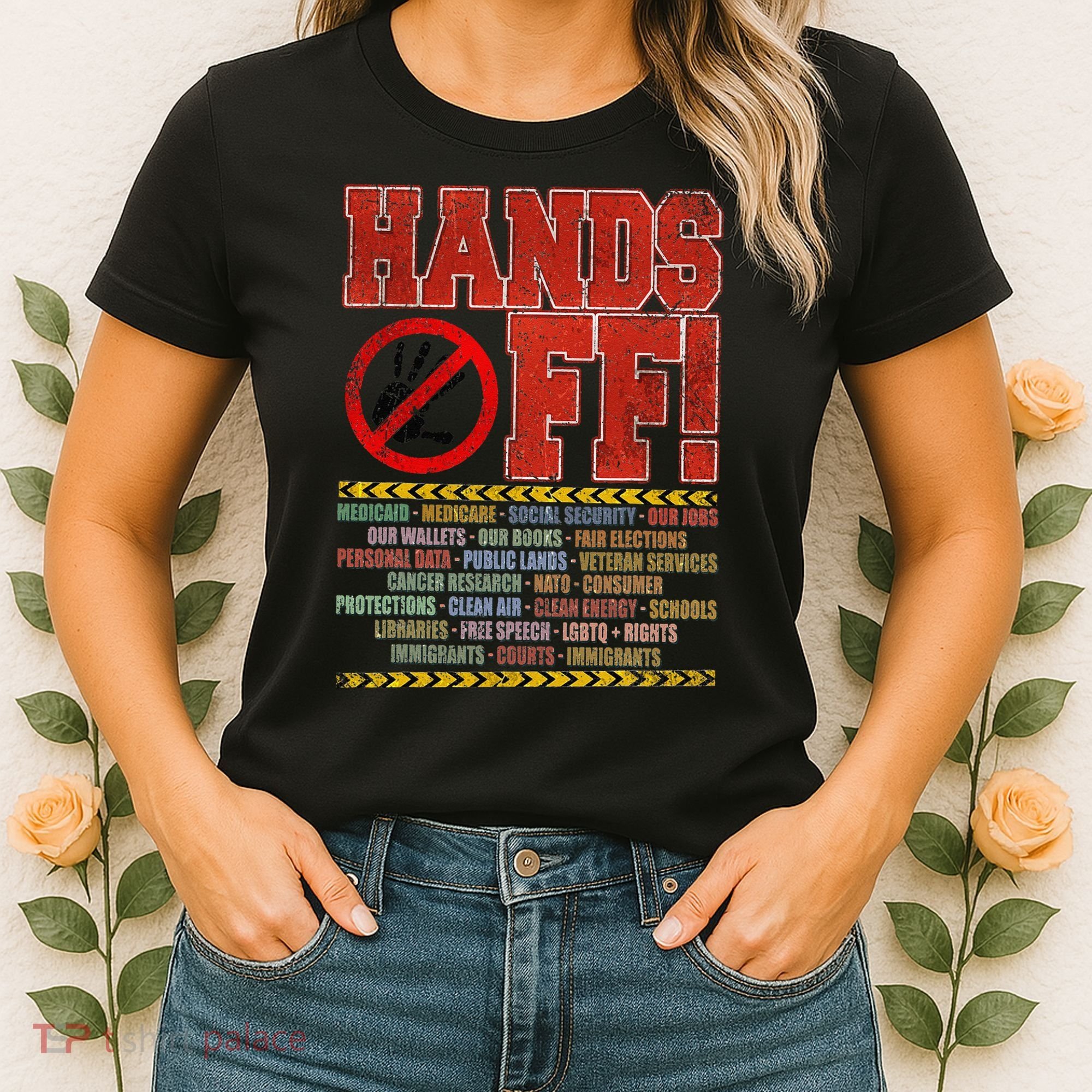 Hands Off Protest Social Security And Medicare Protest Women's T-Shirt