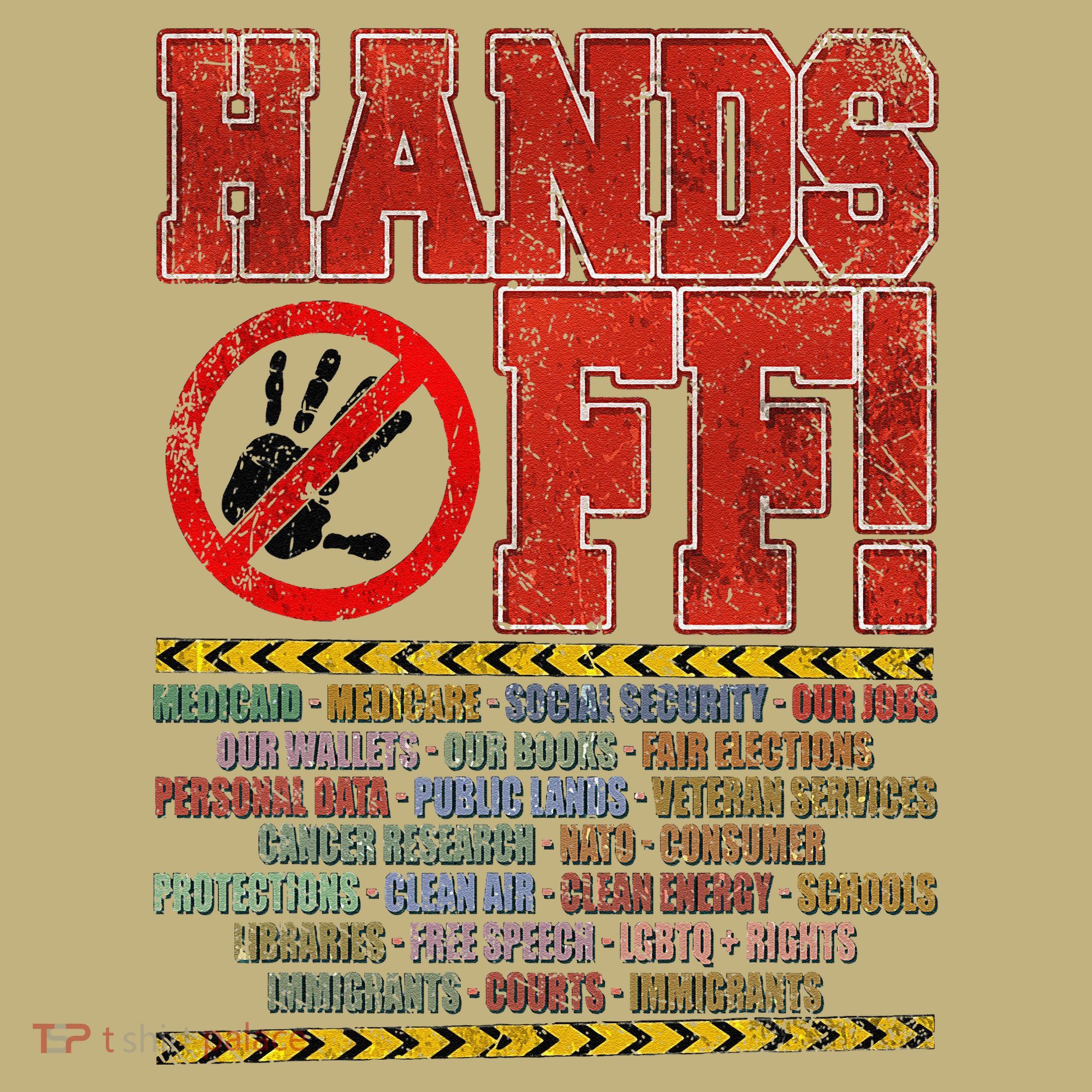 Hands Off Protest Social Security And Medicare Protest Kids T-Shirt