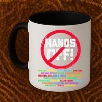 Hands Off Protest Social Security And Medicare Protest Coffee Mug thumb 2