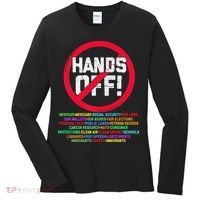 Hands Off Protest Social Security And Medicare Protest Women's Long Sleeve Shirt thumb 0