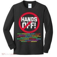 Hands Off Protest Social Security And Medicare Protest Kids Long Sleeve Shirt thumb 0