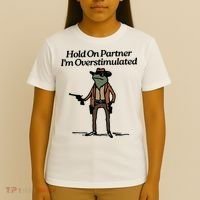 Hold On Partner Im Overstimulated Cowboy Frog Vintage T-Shirt thumb 4