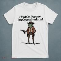 Hold On Partner Im Overstimulated Cowboy Frog Vintage T-Shirt thumb 5