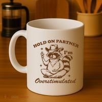 Hold On Partner IM Overstimulated Coffee Mug thumb 4