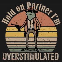 Hold On Partner IM Overstimulated Cowboy Frog Women's Hoodie thumb 2