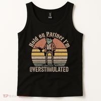 Hold On Partner IM Overstimulated Cowboy Frog Tank Top thumb 2