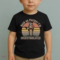 Hold On Partner IM Overstimulated Cowboy Frog Toddler T-Shirt thumb 2