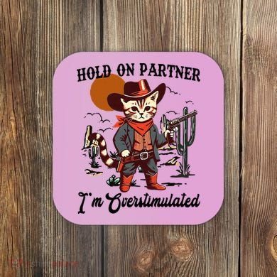 Hold On Partner IM Overstimulated Coaster