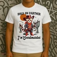Hold On Partner IM Overstimulated T-Shirt thumb 3