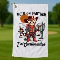 Hold On Partner IM Overstimulated Golf Towel thumb 1