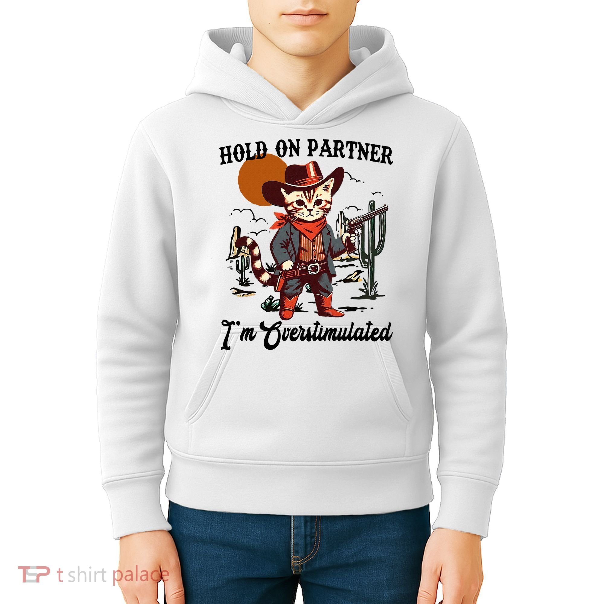 Hold On Partner IM Overstimulated Kids Hoodie