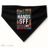 Hands Off Protest Social Security And Medicare Resist 8647 USA-Made Doggie Bandana thumb 0
