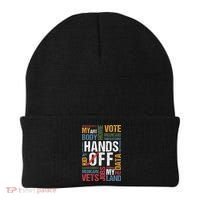 Hands Off Protest Social Security And Medicare Resist 8647 Beanie thumb 0