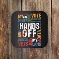 Hands Off Protest Social Security And Medicare Resist 8647 Coaster thumb 0