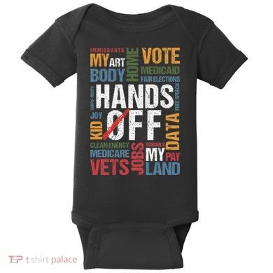 Hands Off Protest Social Security And Medicare Resist 8647 Baby Bodysuit