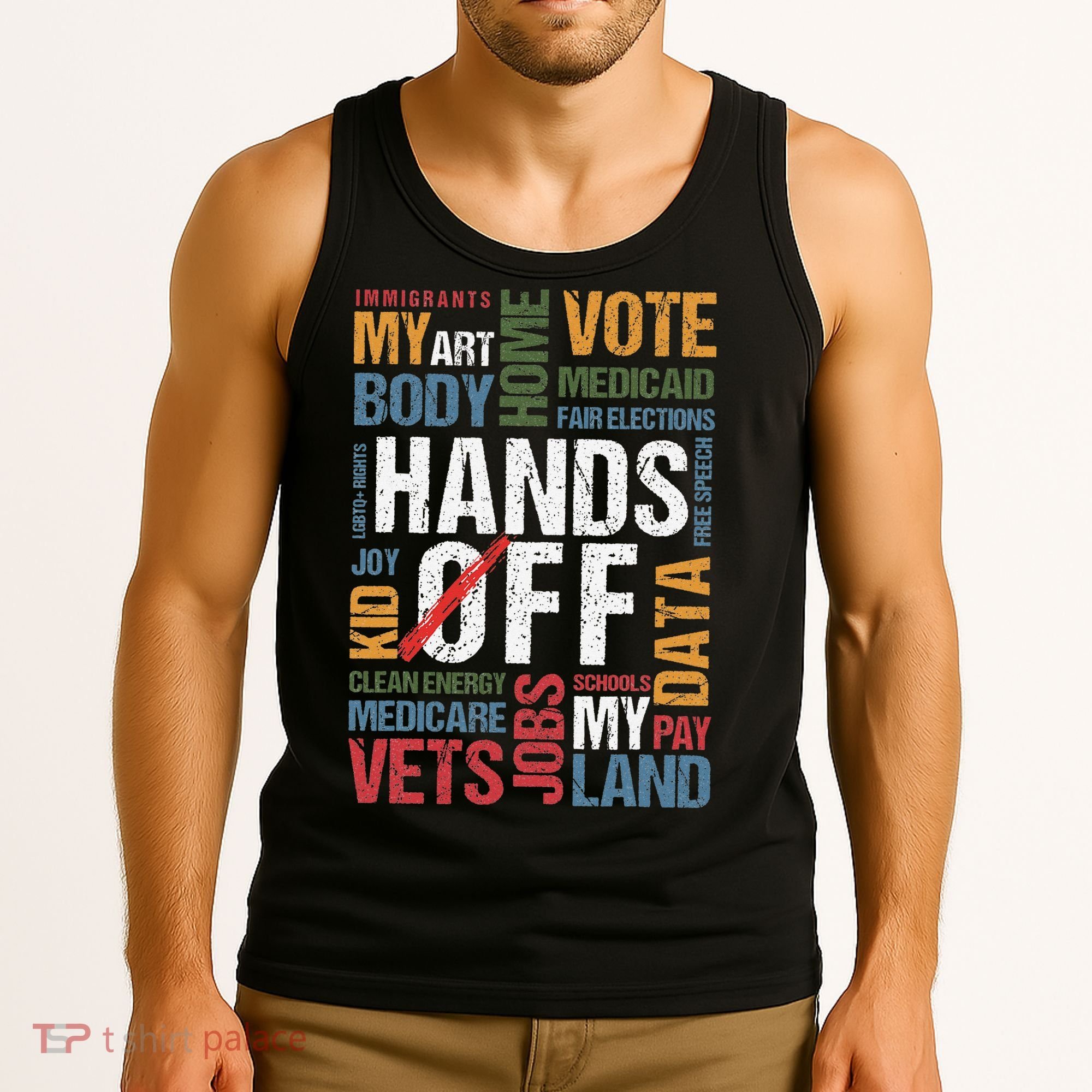 Hands Off Protest Social Security And Medicare Resist 8647 Tank Top