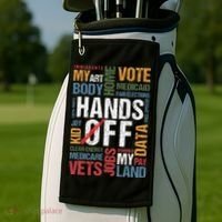 Hands Off Protest Social Security And Medicare Resist 8647 Golf Towel thumb 2