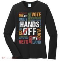 Hands Off Protest Social Security And Medicare Resist 8647 Women's Long Sleeve Shirt thumb 0