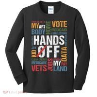 Hands Off Protest Social Security And Medicare Resist 8647 Kids Long Sleeve Shirt thumb 0