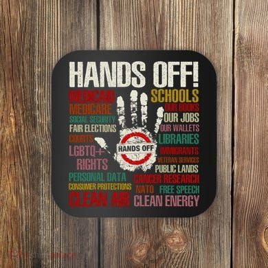 Hands Off Protest Vintage Coaster