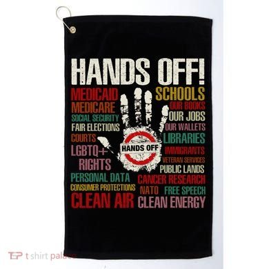 Hands Off Protest Vintage Golf Towel