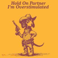 Hold On Partner IM Overstimulated Cowboy Dachshund Dogs Pom Pom 12in Knit Beanie thumb 2