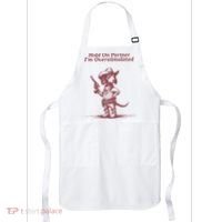 Hold On Partner IM Overstimulated Cowboy Dachshund Dogs Apron thumb 0