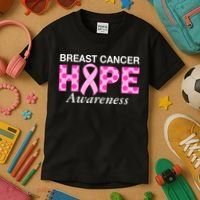 Hope Breast Cancer Awaraness Kids T-Shirt thumb 3