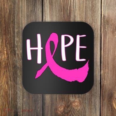 Hope Breast Cancer Awareness Logo  Coaster