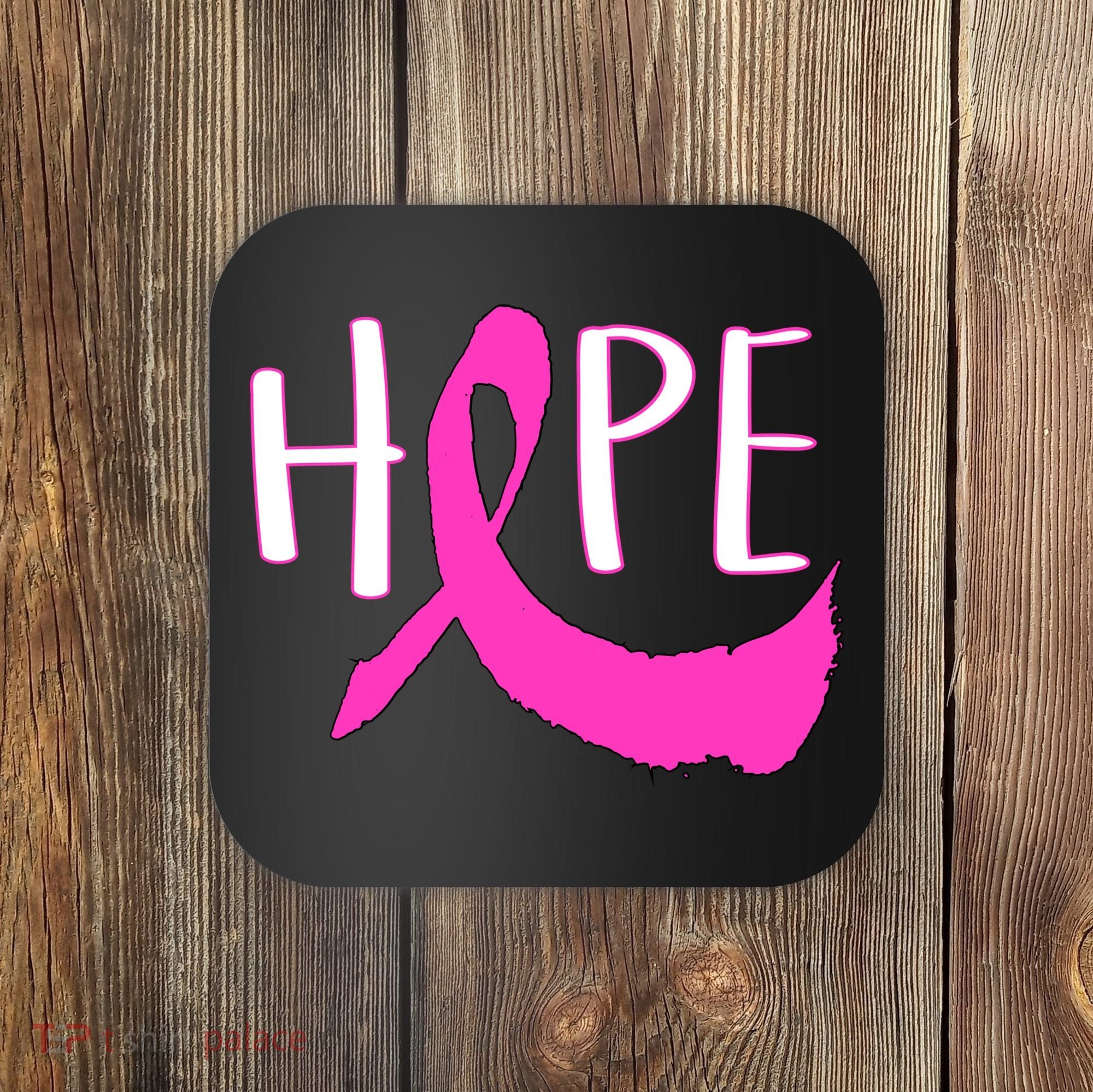Hope Breast Cancer Awareness Logo  Coaster